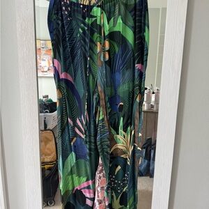 Anthropologie Farm Rio Leafy Green Maxi Dress